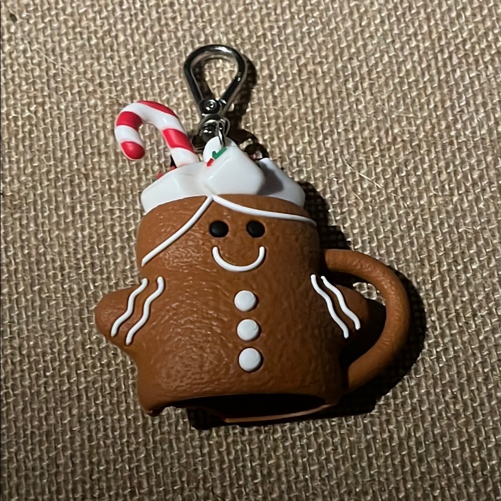 Gingerbread Man Holiday Pocketbac Sanitizer Keychain